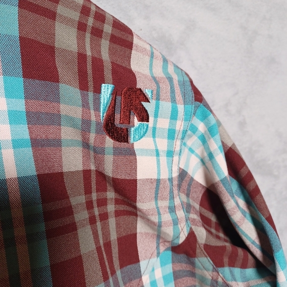 Burton DRYRIDE Men’s Plaid Button Up Shirt Large Moisture Wicking Outdoor Layer - Picture 7 of 13